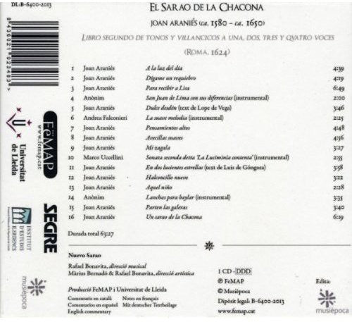 Aranies / Nuevo Sarao- El Sarao De La Chacona [Digipak] (CD)-Track Cache