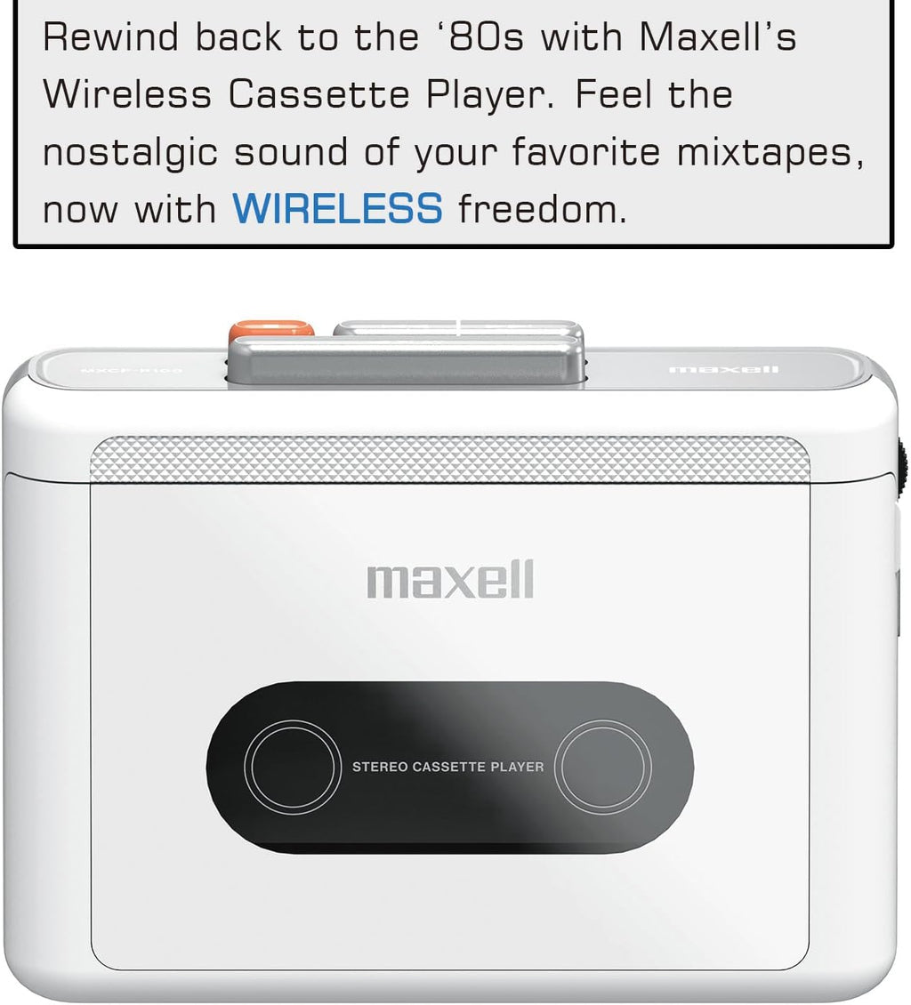 Maxell MXCP-P100 Bluetooth Wireless Cassette Player-Track Cache